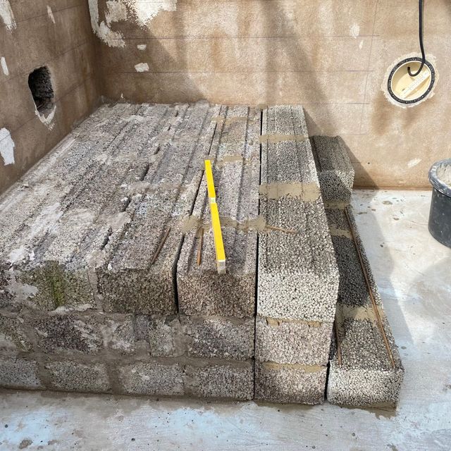 Tidigare projekt – trappa byggd i block